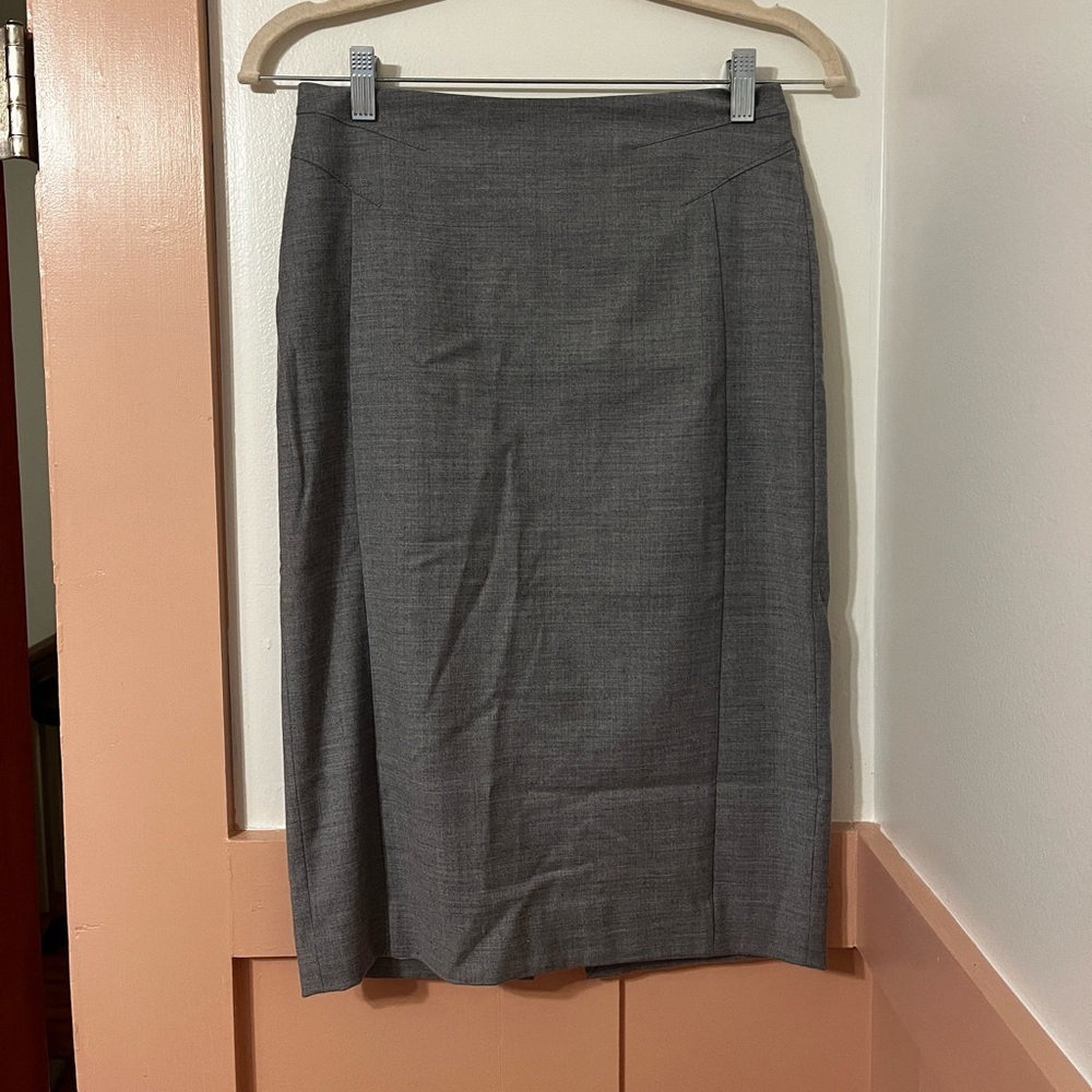 Wool blend pencil suit skirt